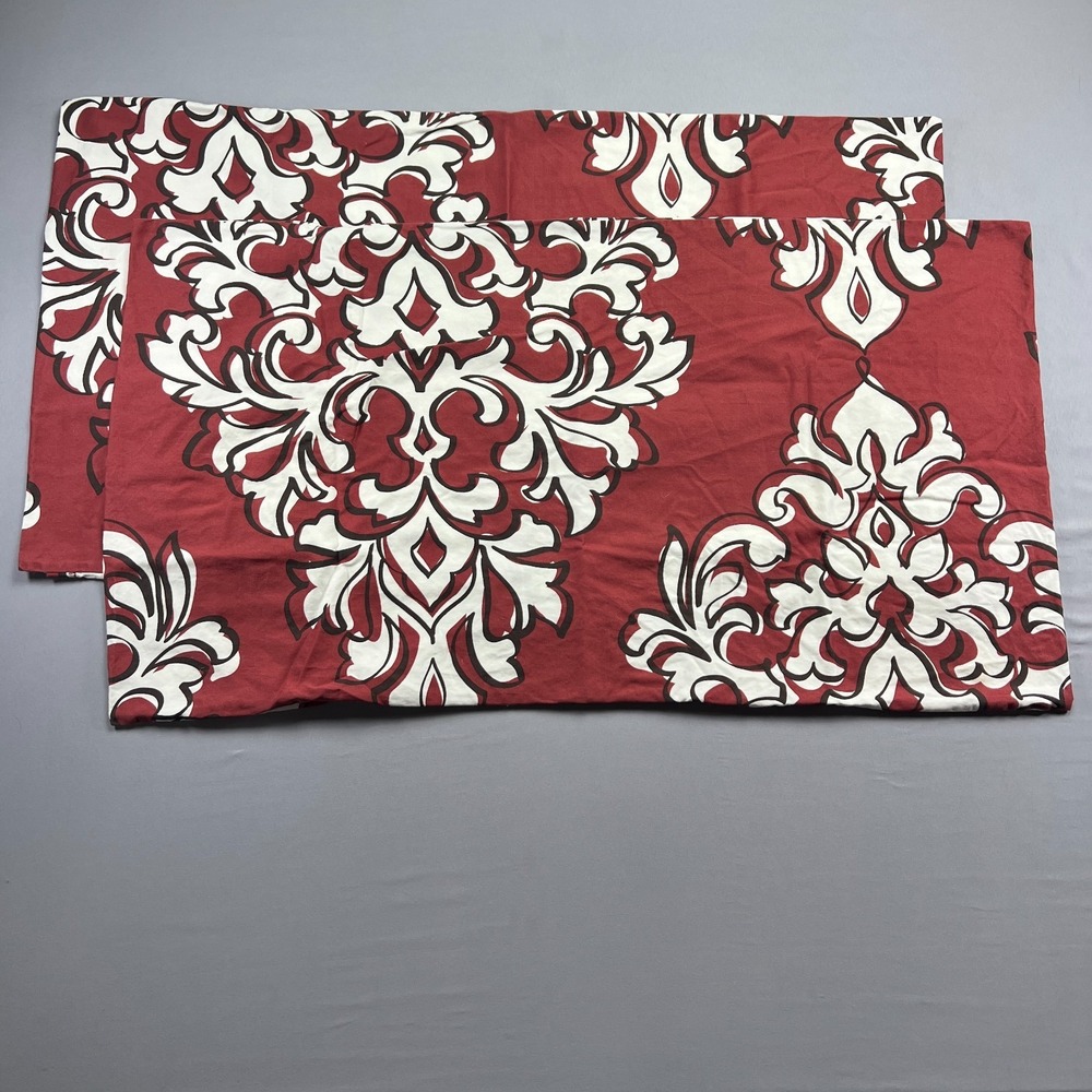 Set Of 2 Charter Club King Pillow Shams Multicolor Damask Print Bedding Decor